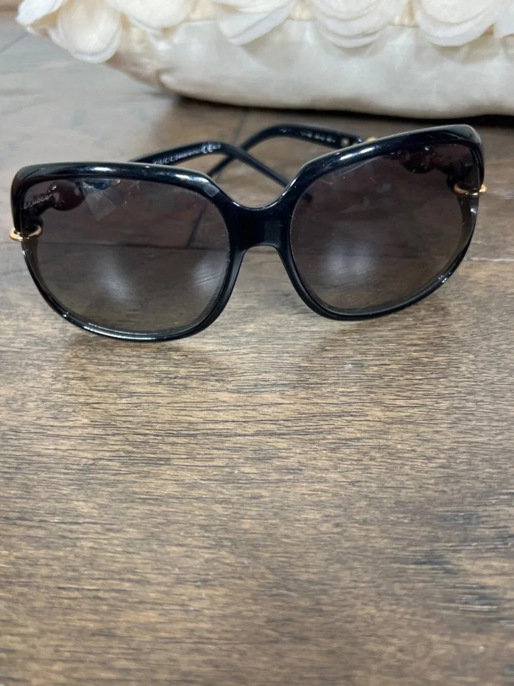 GUCCI Sunglasses GG 3584/S 59-15-115 Black and Rose Gold EUC